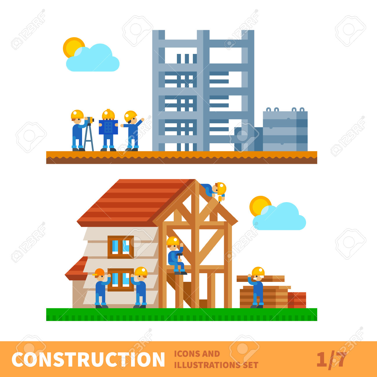 Collection of free Constructer clipart house construction.