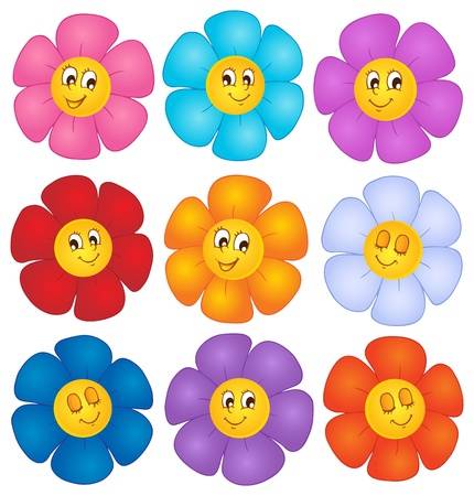 cartoon flowers.