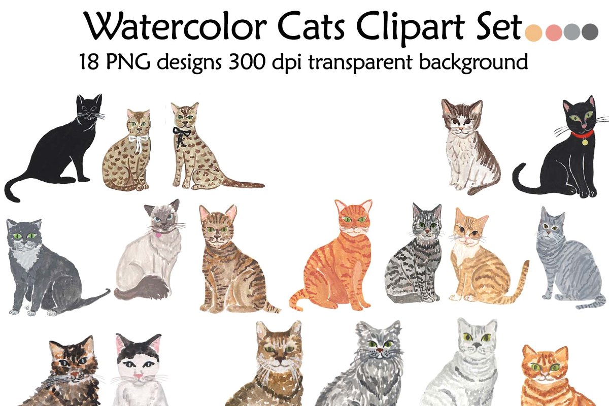 Domestic Animal clipart, Cat clipart.