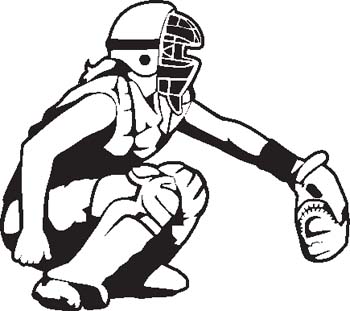 Softball catcher clipart image.