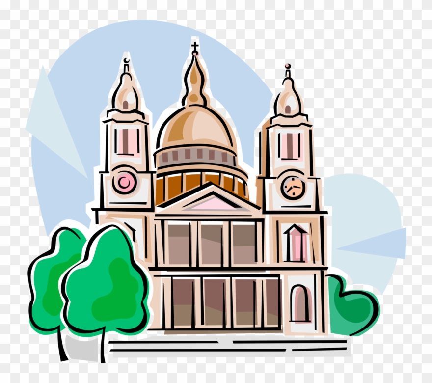 Vector Illustration Of St Paul's Cathedral Church,.