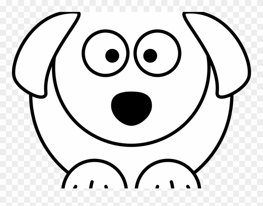 Dog Faces Coloring Pages Free Black And White Cartoon.