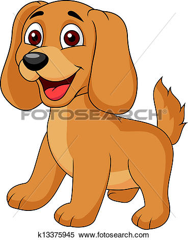 Clipart of Cute puppy cartoon k13375945.