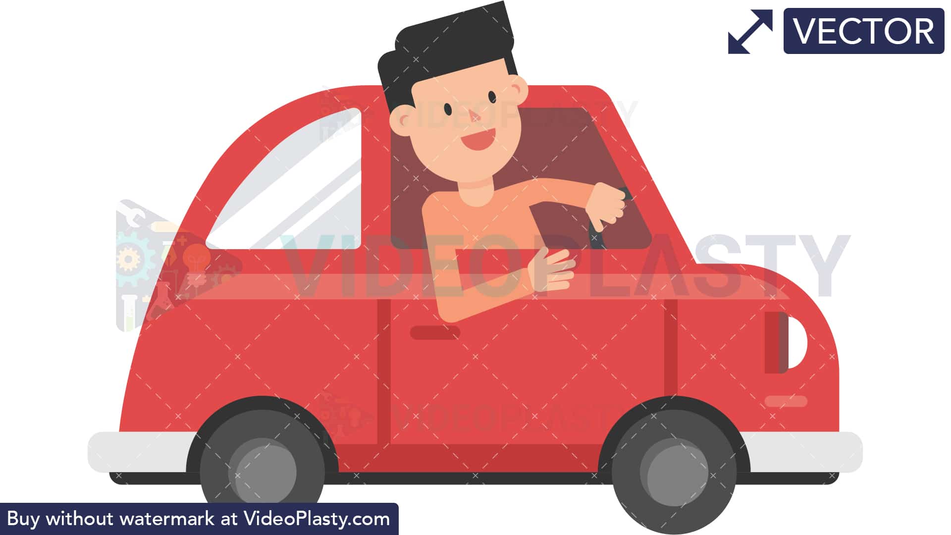 Man Driving Car [VECTOR].