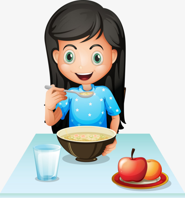 Eat Breakfast Clipart Girl.