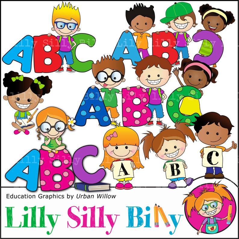 ABC clipart, Education Clipart.