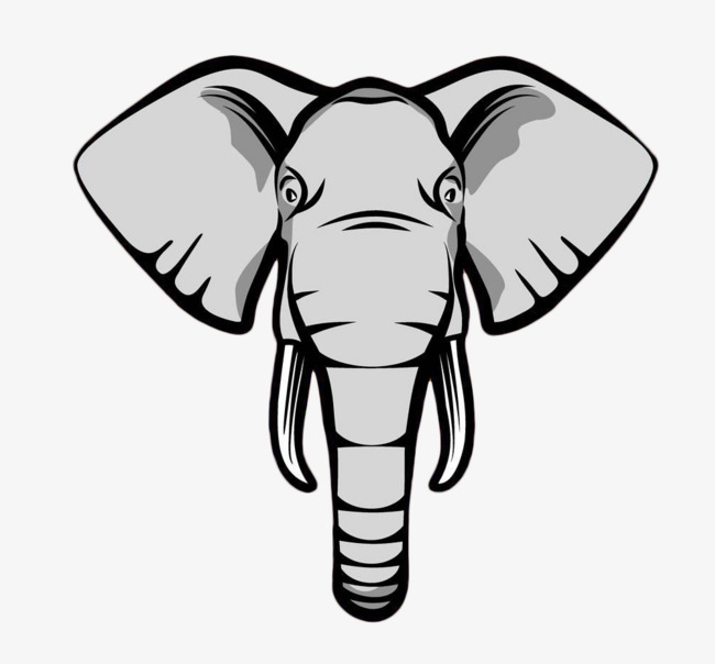 Cartoon Elephant Head Free Of Material, Elephant Clipart, Head.