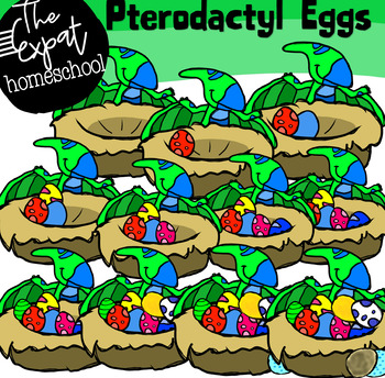 Counting Pterodactyl Eggs Clipart.