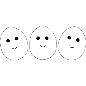 Three eggs with eyes and mouth clipart, cliparts of Three eggs with.