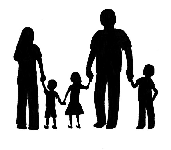 Family With 3 Kids Clipart.