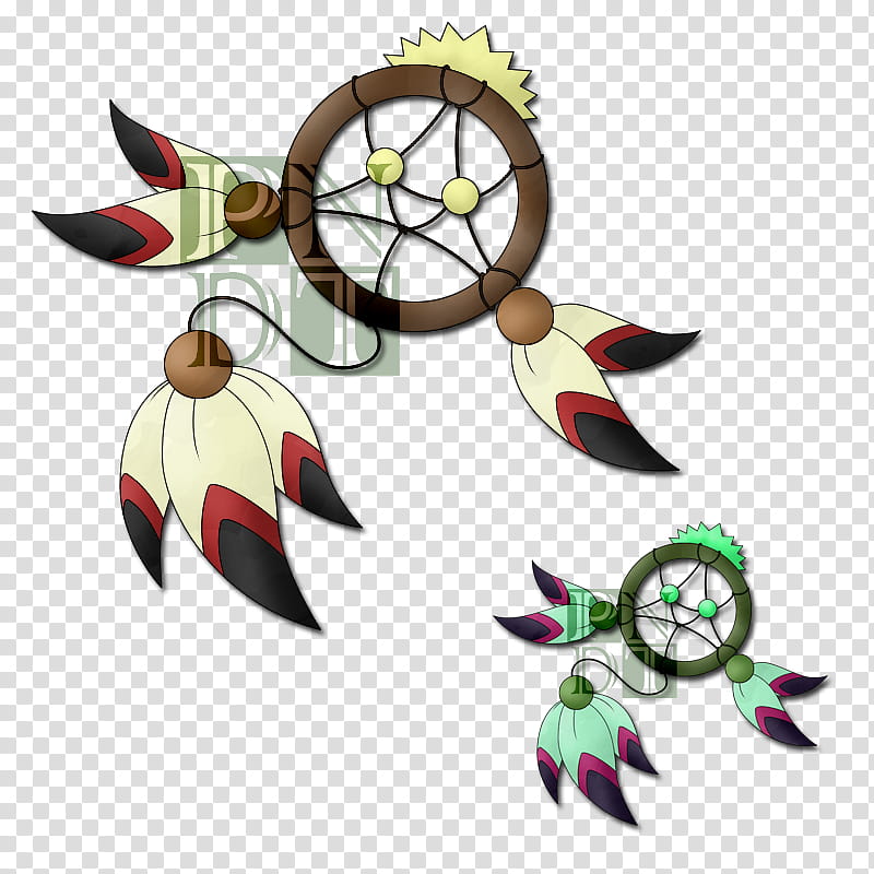 Fakemon FEADREAM, two multicolored dream cathers.