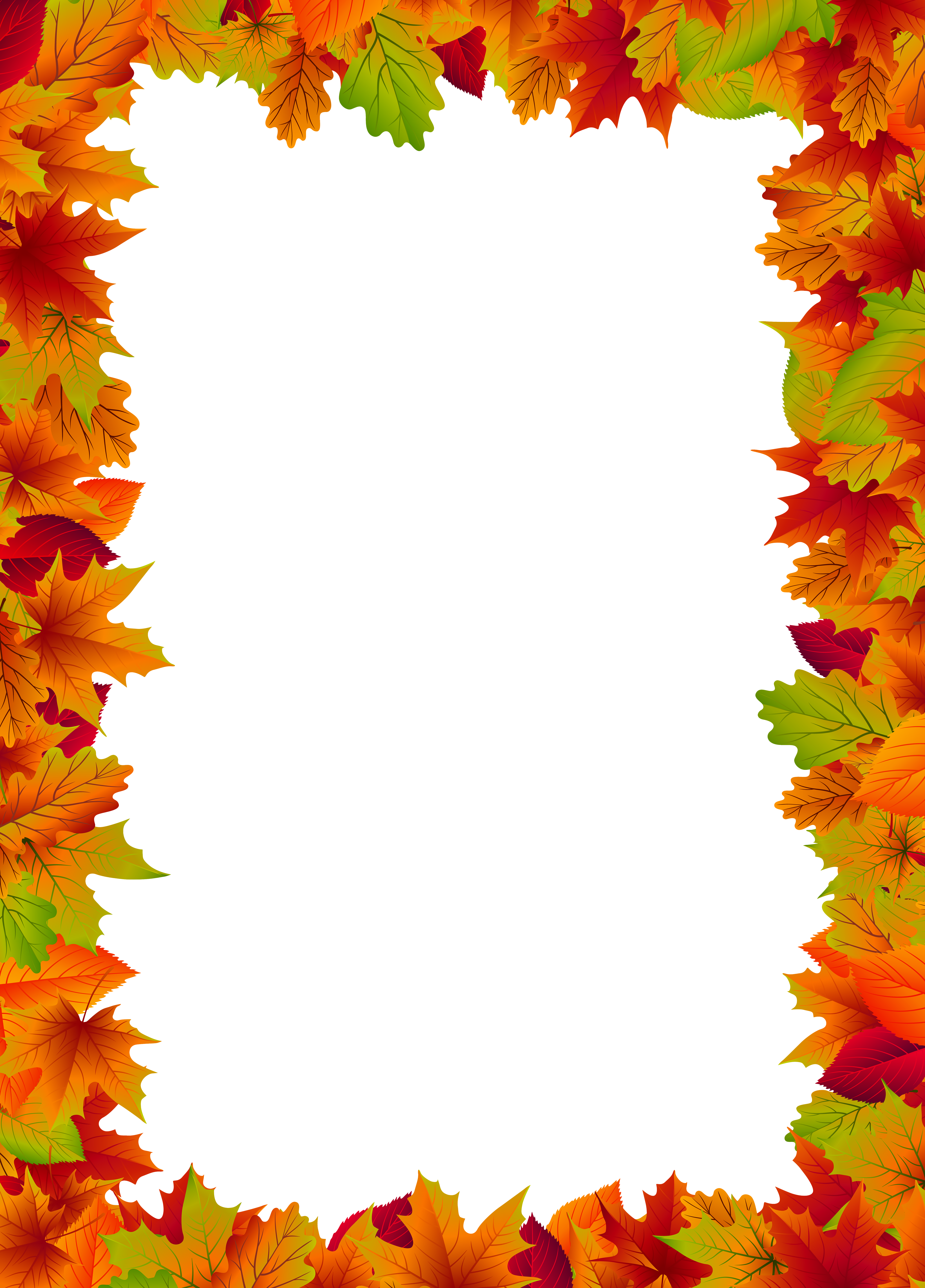 Fall Border Frame PNG Clip Art Image.