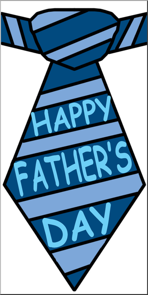 Clip Art: Happy Father\'s Day Tie Color I abcteach.com.