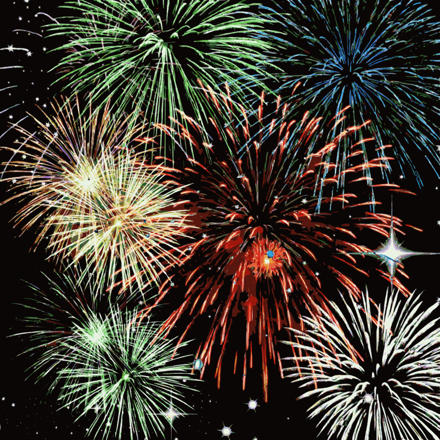 New Year Fireworks Cartoon clipart.