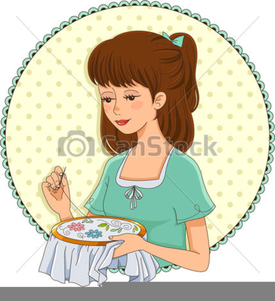 Hand Embroidery Clipart.