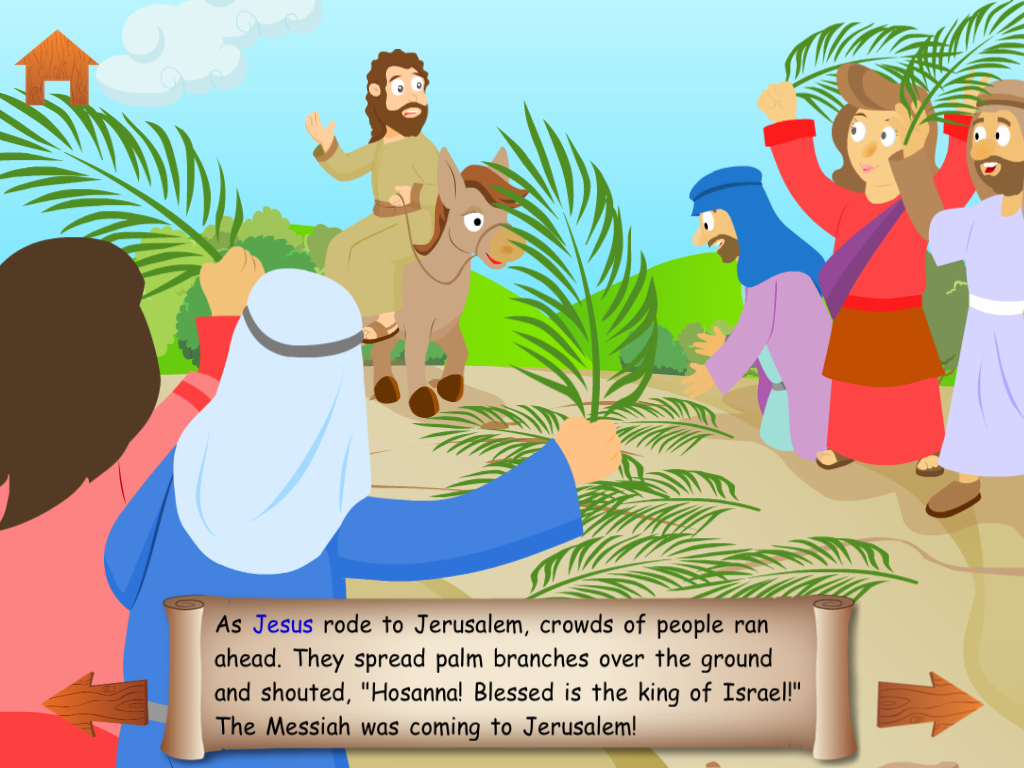 Jesus a Donkey On Palm Sunday Clip Art.