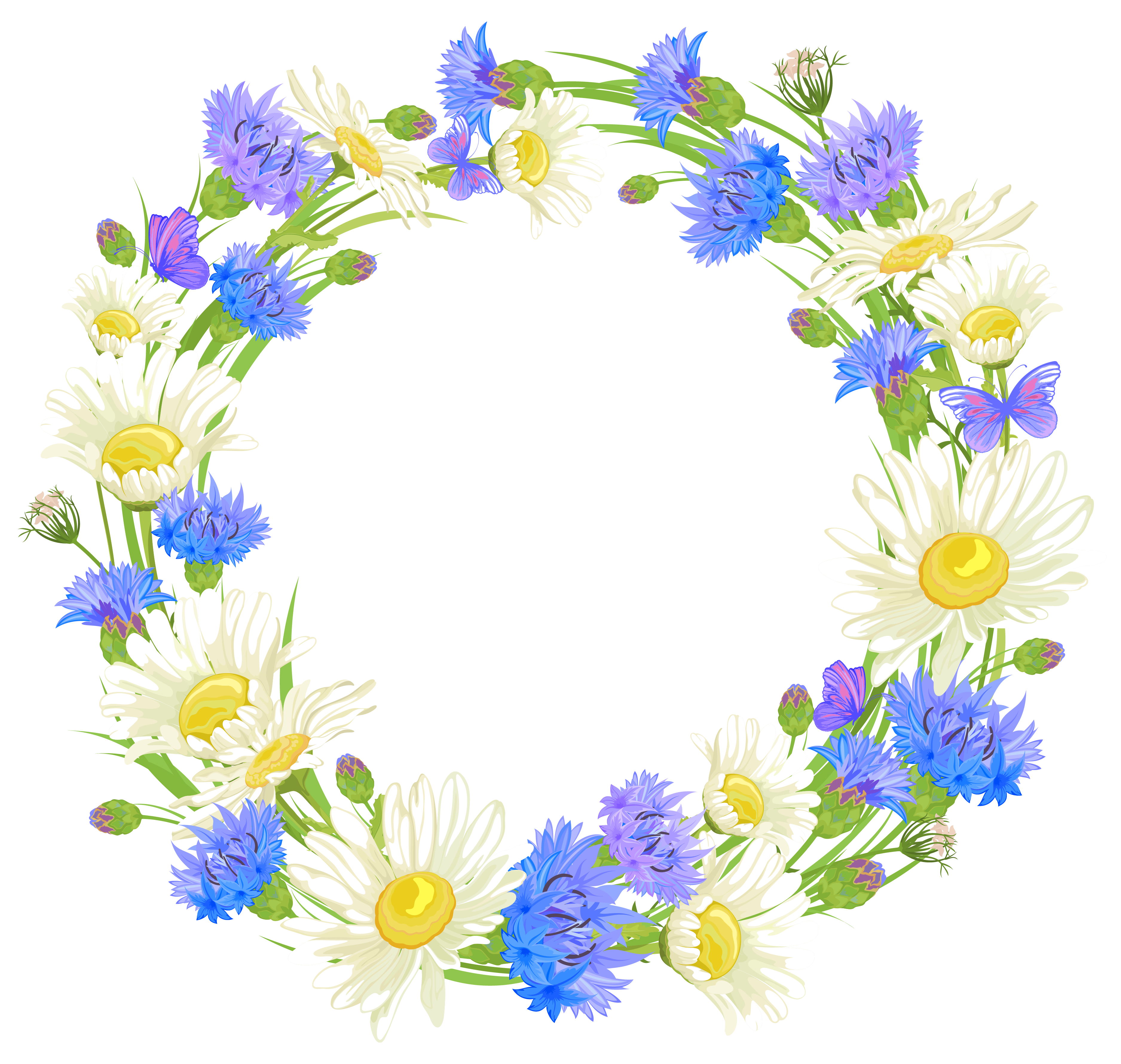 Floral Wreath Clipart Transparent Background.