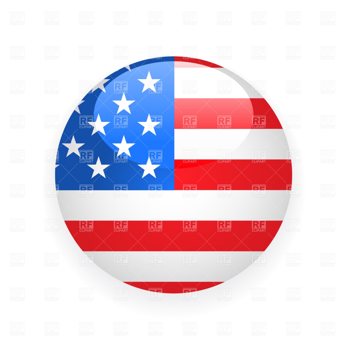 USA button flag Stock Vector Image.