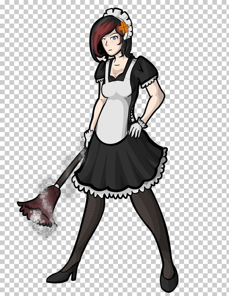 French maid Soubrette Art Illustration, banksy stencil PNG.