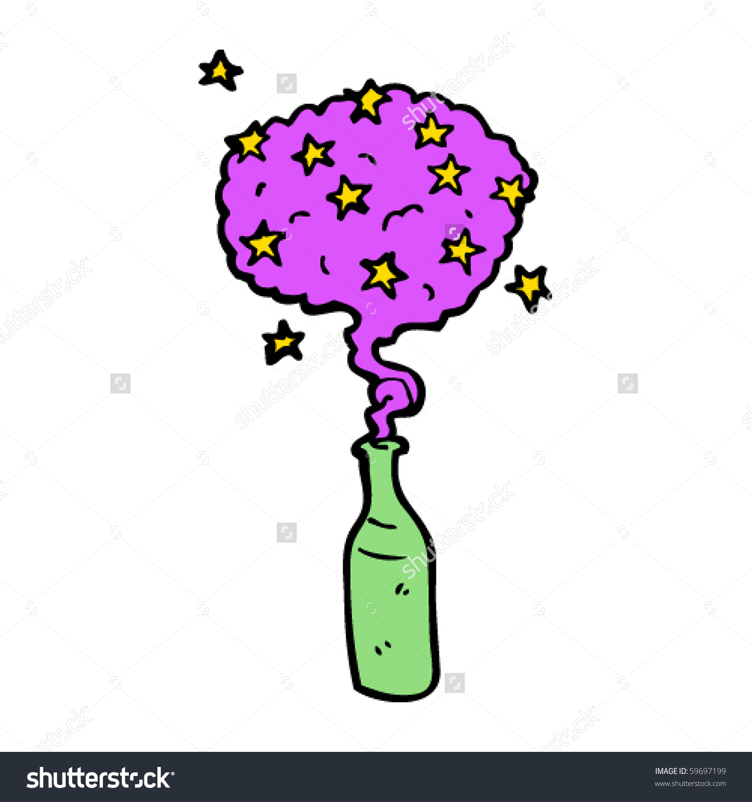 Genie Bottle Cartoon Stock Vector 59697199.