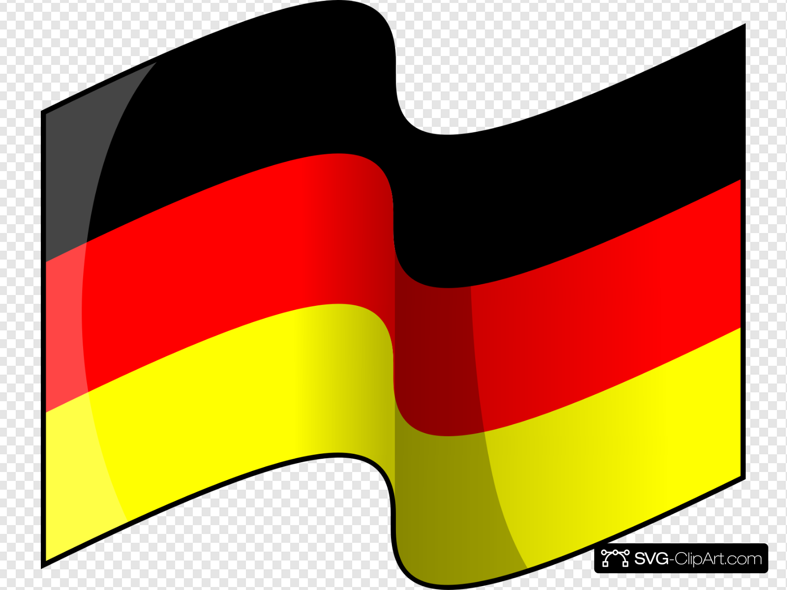 Waving German Flag Clip art, Icon and SVG.