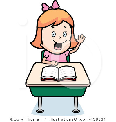 Girl Student Studying Clipart.