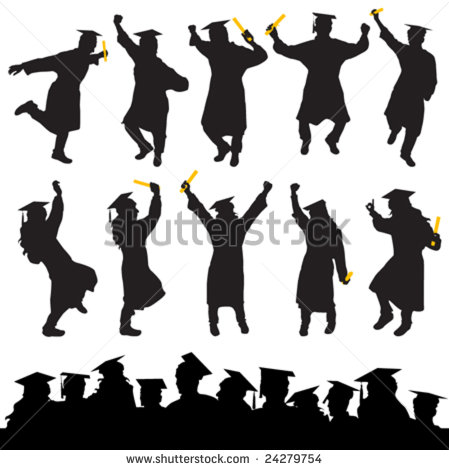 Graduate Silhouette Stock Images, Royalty.