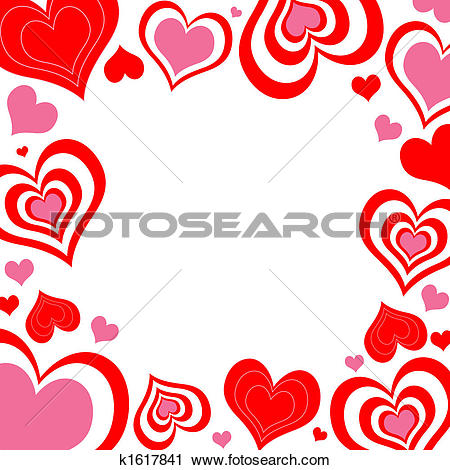 Clipart of Valentine Hearts Border k1617841.