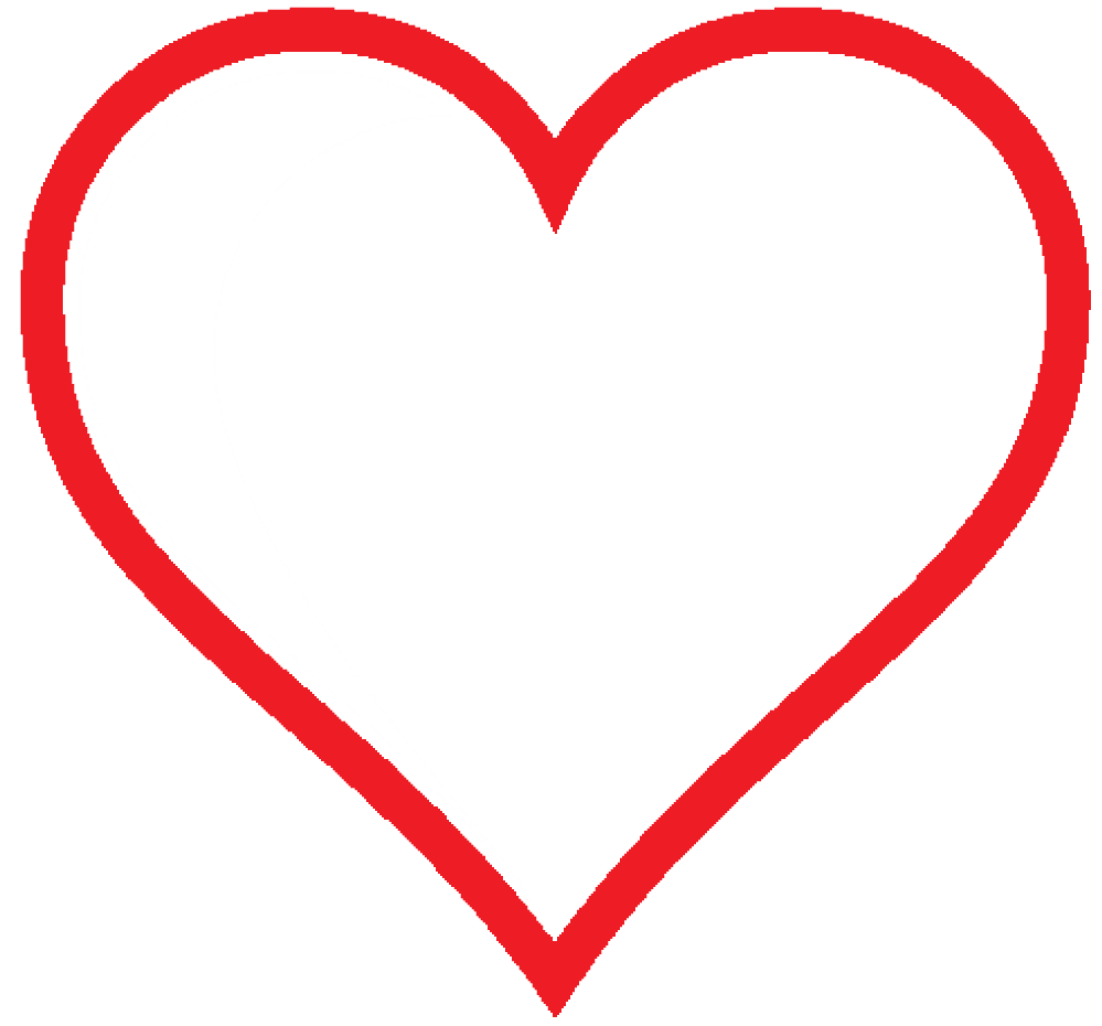 Clip Art: heart icon red hollow valentine SVG.