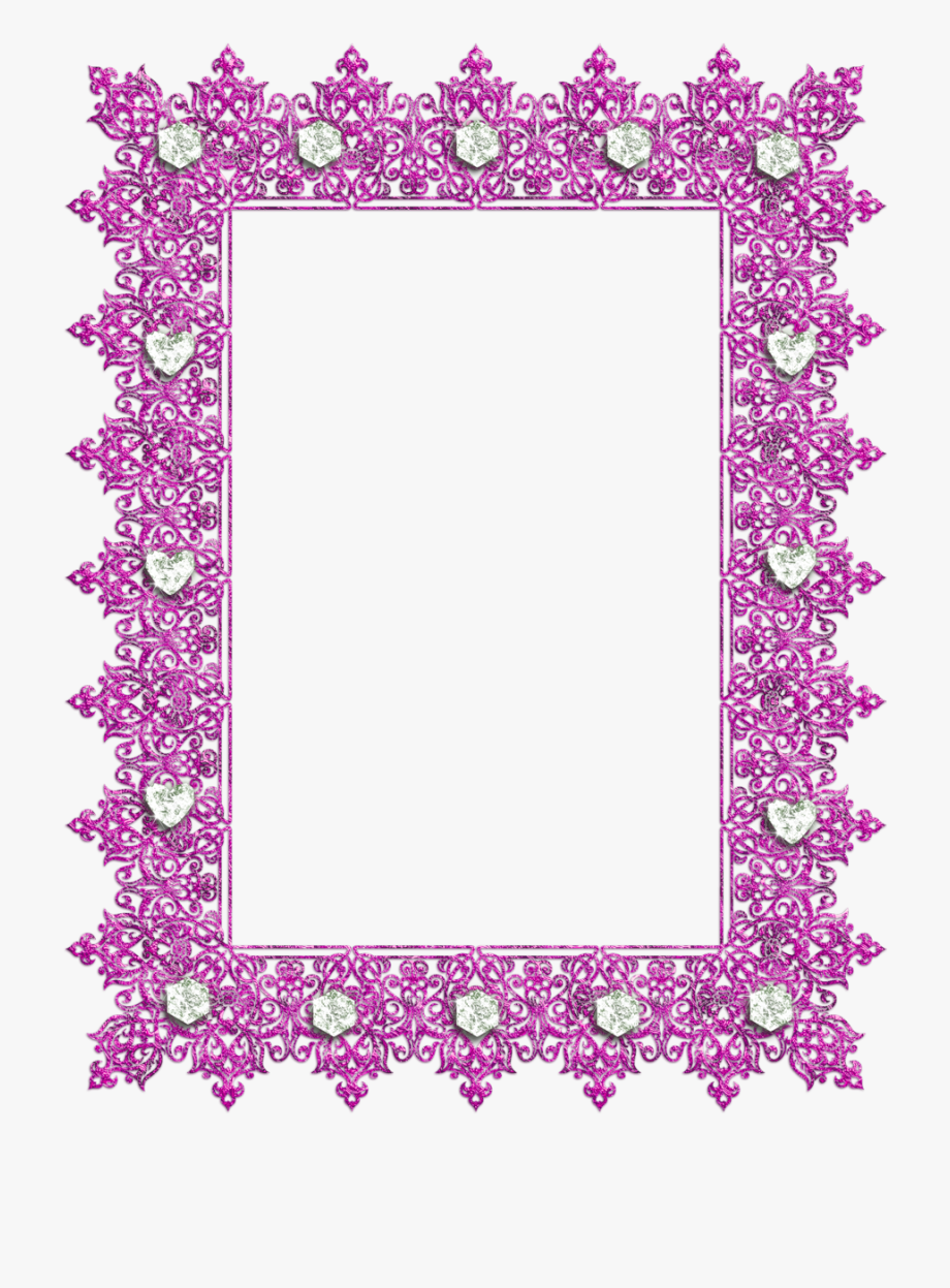 Pink Transparent Frame With Diamonds.