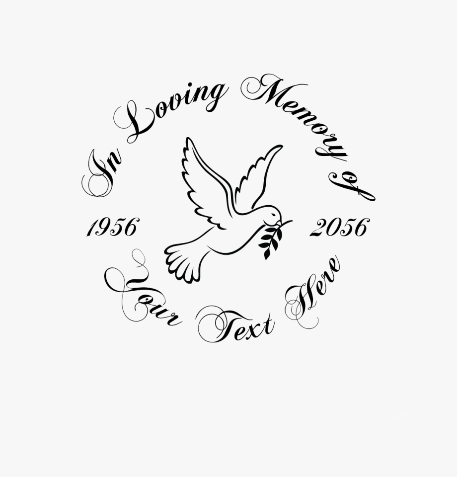 In Loving Memory Dove Decal.