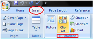 To Insert Clip Art in MS Word.