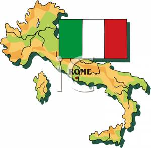 Italy With Italian Flag.