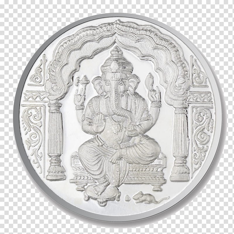 Ganesha Drawing, Silver Coin, Jewellery, Coin Collecting.