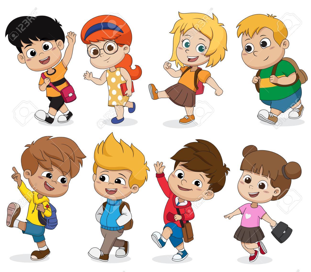 Children Walking To School Clipart.