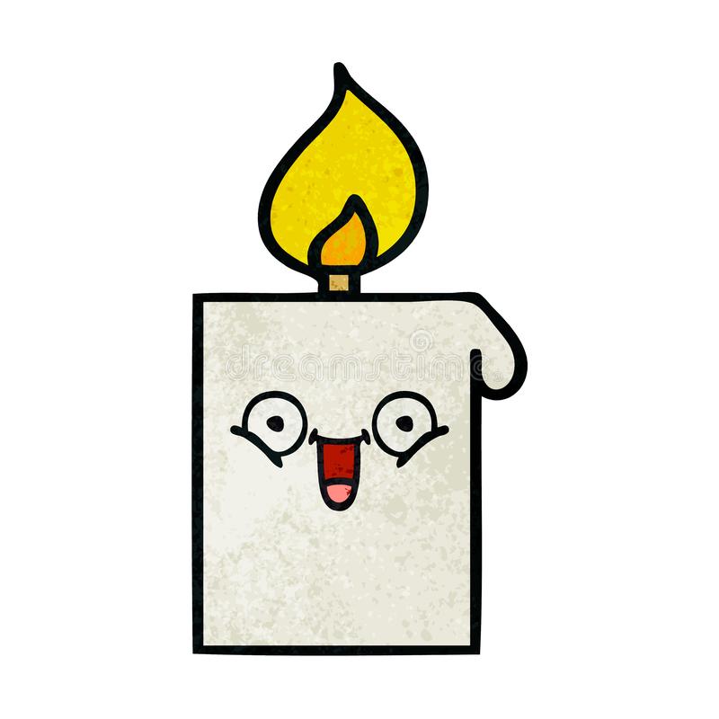 Cartoon Candle Lit Flame Church Cute Illustration Retro Freehand.