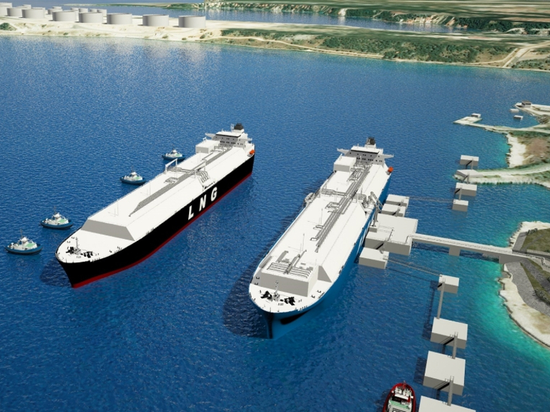 Krk LNG Terminal, Floating import facility, Krk Island, Croatia.