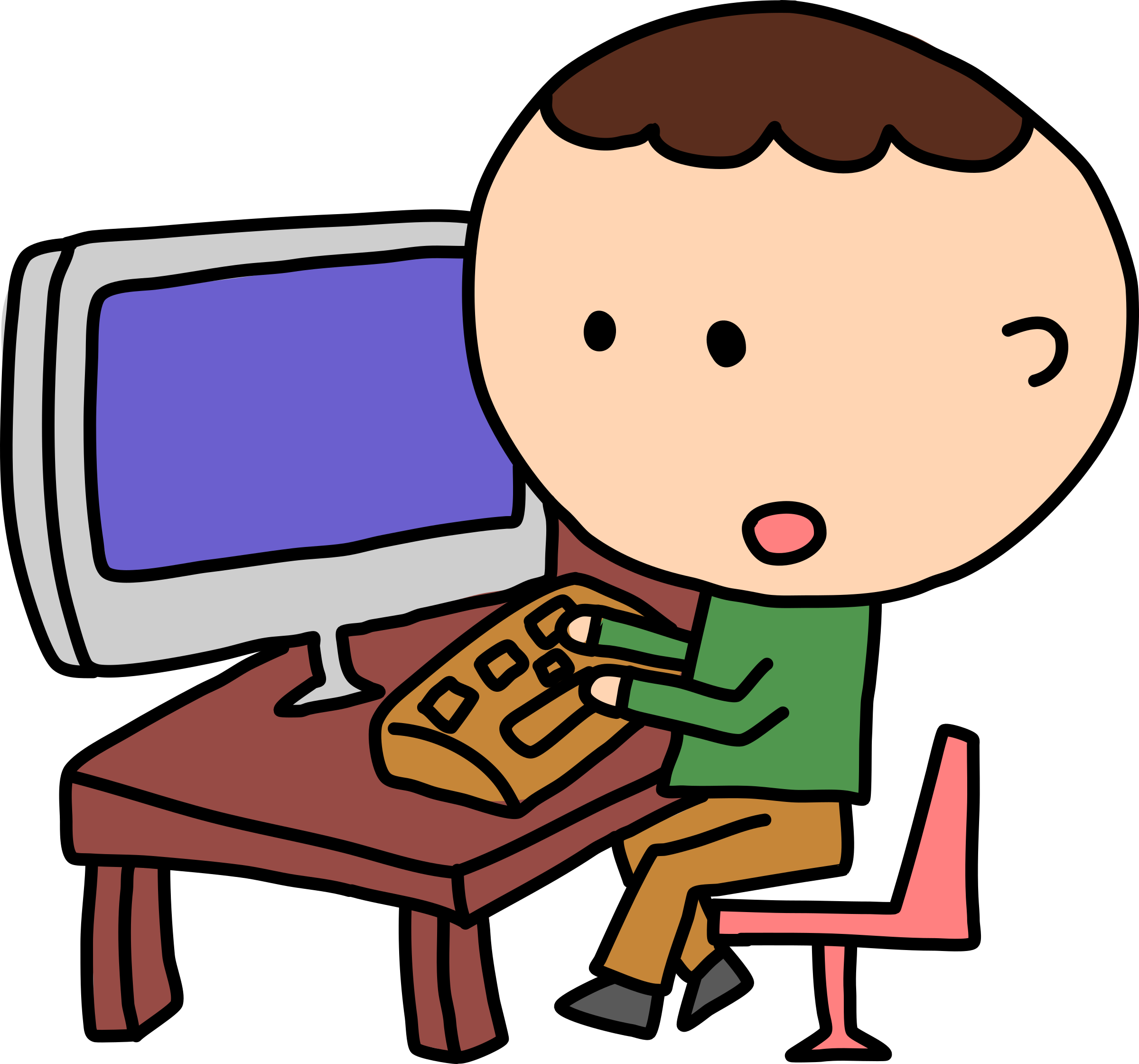 Man At Computer Clipart.