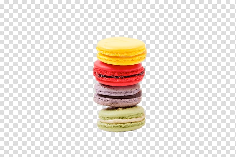 Yellow, red, gray, and green macaroons, Macarons transparent.