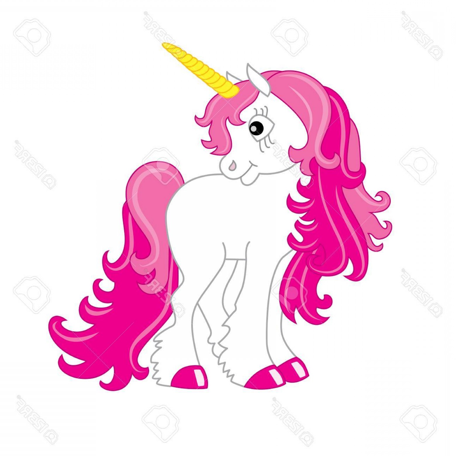 Photostock Vector Vector Cute Unicorn With Pink Mane Unicorn Clipart.