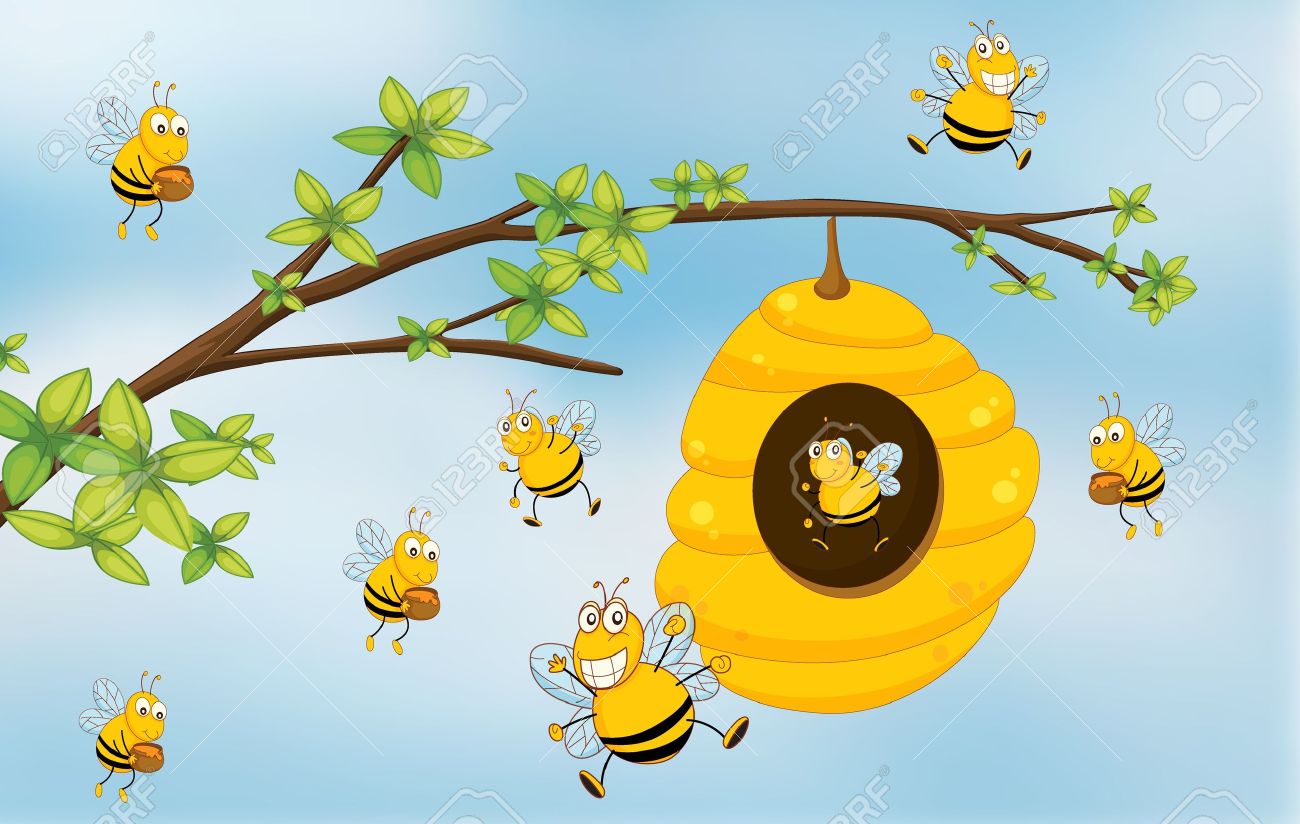 beehive from tree clipart.