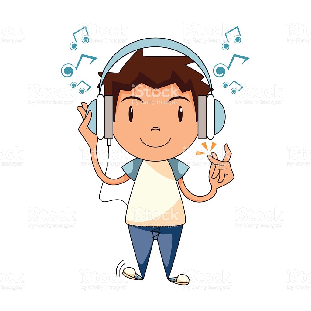 Headphone clipart child music.