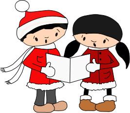 Free Christmas Carolers clipart.