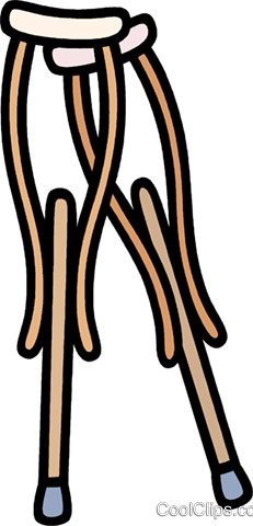 medical, crutches Royalty Free Vector Clip Art illustration.