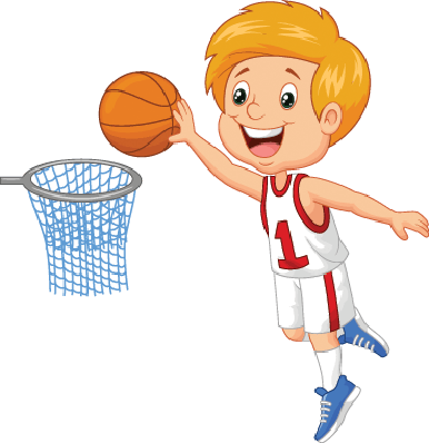 Children Playing Basketball Clipart.