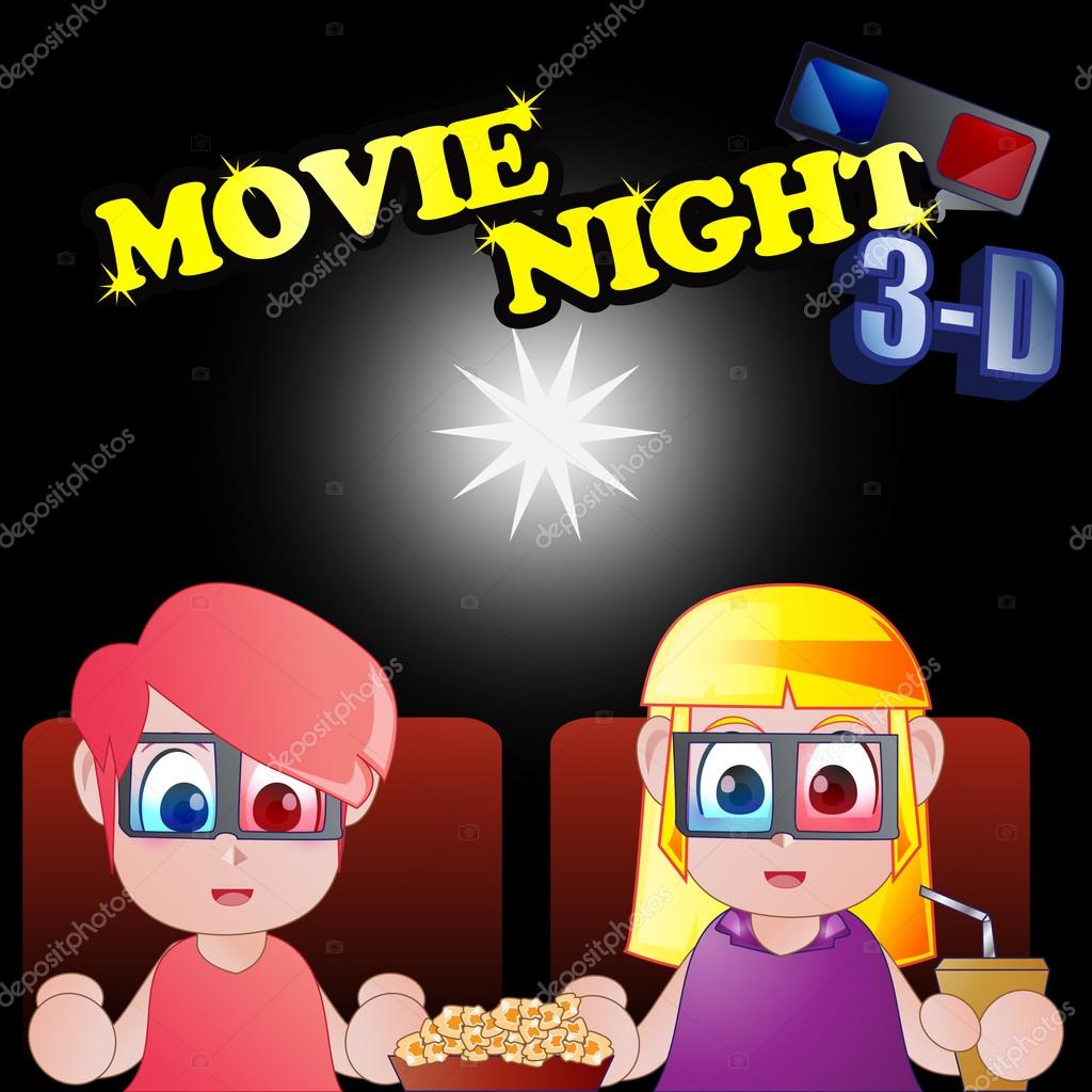 ClipArt per bambini che guardano film — Vettoriali Stock © kozzi2.