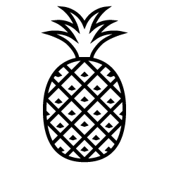 Free Black and White Pineapple Icon Image｜Illustoon.