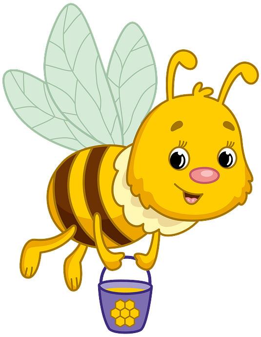 Bee carrying honey clipart. Free download..