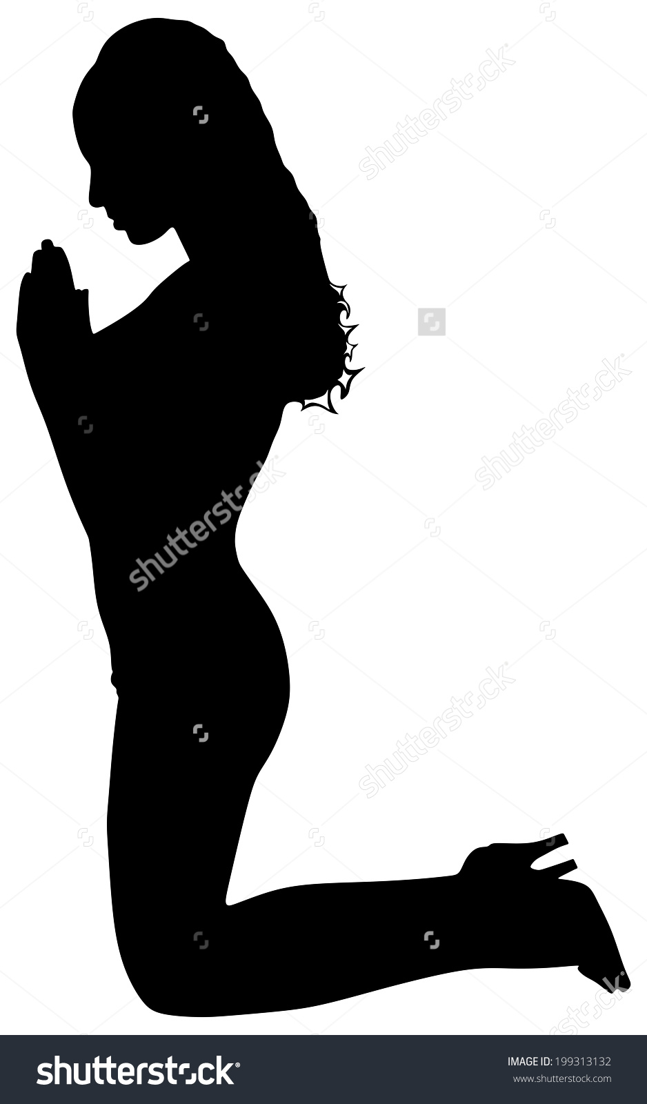 Praying Woman Clipart.