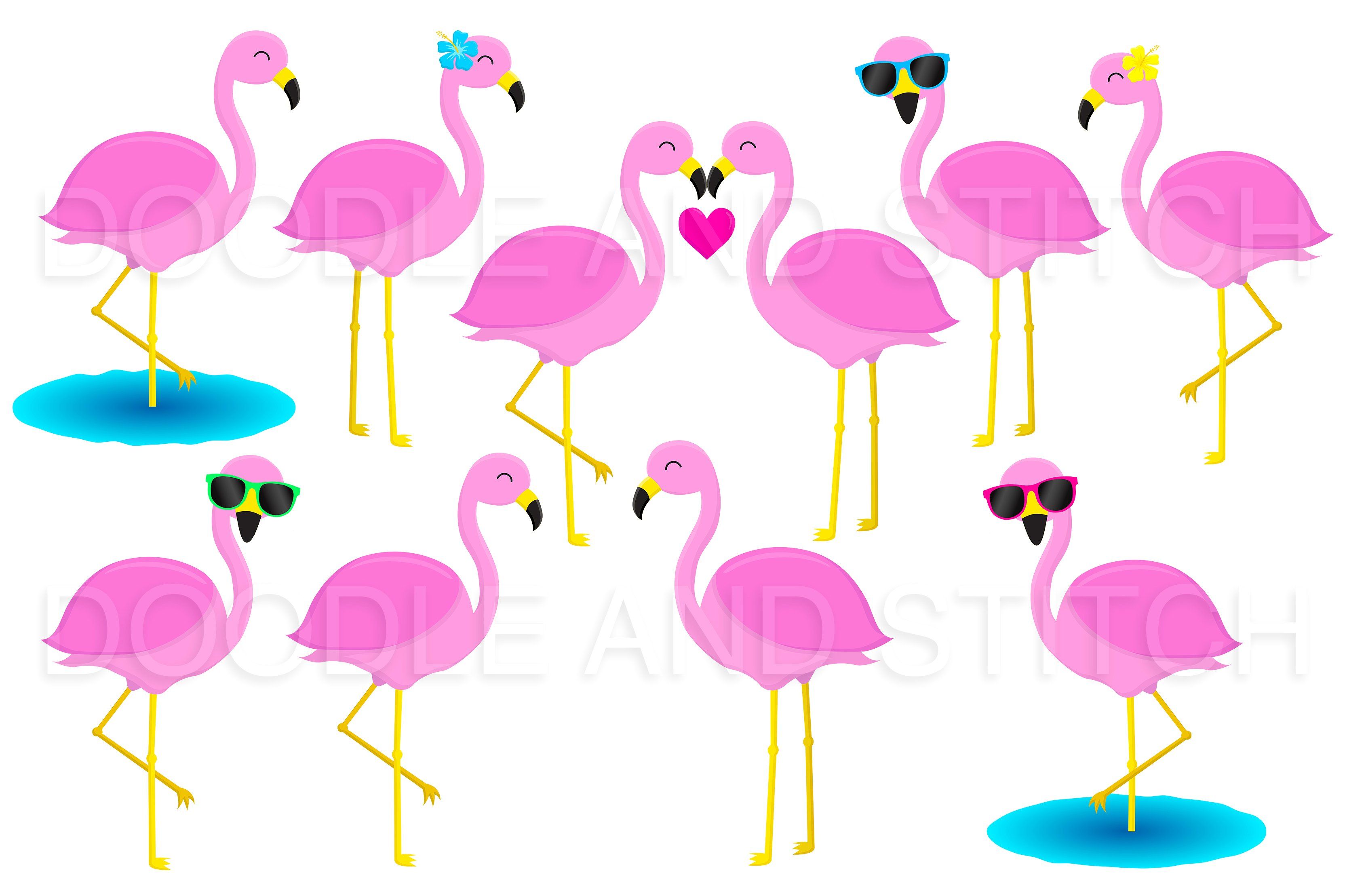 Flamingo Clipart Illustrations #summer#range#designs#art.